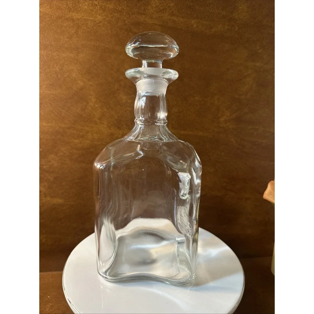Jack Daniel's 125th Anniversary Clear Glass Decanter Bottle w/ Stopper